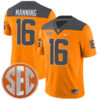 Peyton Manning Tennessee Volunteers Football Reverse Anthracite Jersey - All Stitched