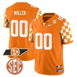 Morgan Wallen Tennessee Volunteers Football Checkerboard Orange Jersey - All Stitched