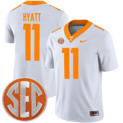 Jalin Hyatt Tennessee Volunteers Football White Away Game Jersey - All Stitched