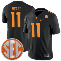 Jalin Hyatt Tennessee Volunteers Football Black Alternate Game Jersey - All Stitched
