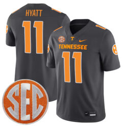 Jalin Hyatt Tennessee Volunteers Football Alternate Anthracite Jersey - All Stitched
