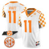 Jalin Hyatt Tennessee Volunteers Football Checkerboard White Jersey - All Stitched