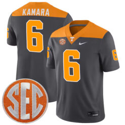 Alvin Kamara Tennessee Volunteers Football Anthracite Game Jersey - All Stitched