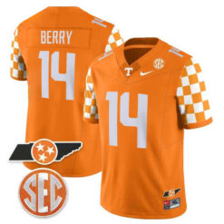 Eric Berry Tennessee Volunteers Football Checkerboard Orange Jersey - All Stitched