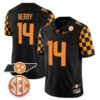 Eric Berry Tennessee Volunteers Football Checkerboard Black Jersey - All Stitched