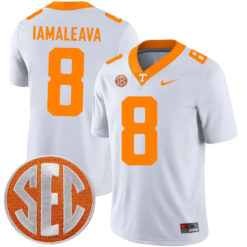 Nico Iamaleava Tennessee Volunteers Football White Away Game Jersey - All Stitched