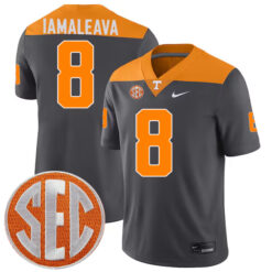 Nico Iamaleava Tennessee Volunteers Football Anthracite Game Jersey - All Stitched