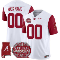 Custom Alabama Crimson Tide Football Crimson Sleeve Vapor F.U.S.E Limited Jersey - All Stitched