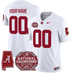 Custom Alabama Crimson Tide Football White Vapor F.U.S.E Limited Jersey - All Stitched