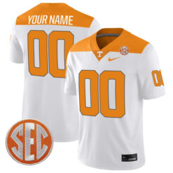 Custom Tennessee Volunteers Football Orange White Throwback Jersey - All Stitched