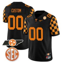 Custom Tennessee Volunteers Football Checkerboard Black Vapor F.U.S.E Limited Jersey - All Stitched