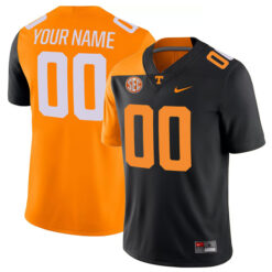 Custom Tennessee Volunteers Football Black Orange Mashup Jersey - All Stitched