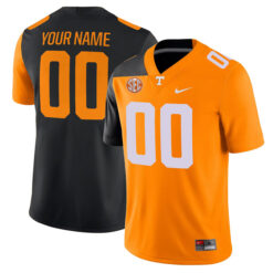 Custom Tennessee Volunteers Football Orange Black Mashup Jersey - All Stitched
