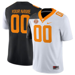 Custom Tennessee Volunteers Football White Black Mashup Jersey - All Stitched