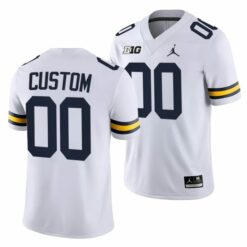 Custom Michigan Wolverines Football White Away Game Jersey - All Stitched
