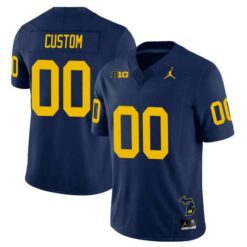 Custom Michigan Wolverines Football Navy Blue Home Vapor F.U.S.E Limited Jersey - All Stitched