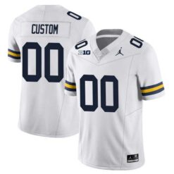 Custom Michigan Wolverines Football White Away Vapor F.U.S.E Limited Jersey - All Stitched