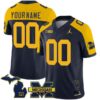 Custom Michigan Wolverines Football Special Theme Alternate Navy Jersey - All Stitched