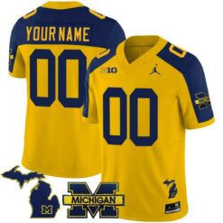 Custom Michigan Wolverines Football Special Theme Alternate Maize Jersey - All Stitched