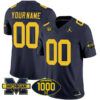 Custom Michigan Wolverines Football 1000 Wins Navy Vapor F.U.S.E Limited Jersey - All Stitched