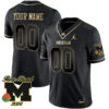 Custom Michigan Wolverines Football 2024 Rose Bowl Black Gold Jersey - All Stitched