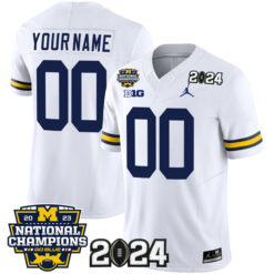Custom Michigan Wolverines Football 2023 CFB Champs White Vapor F.U.S.E Limited Jersey - All Stitched