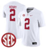 Derrick Henry Alabama Crimson Tide Football White Away Game Jersey - All Stitched