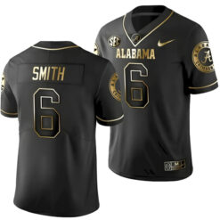 DeVonta Smith Alabama Crimson Tide Football Black Gold Jersey - All Stitched