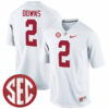 Caleb Downs Alabama Crimson Tide Football White Alumni Jersey - All Stitched