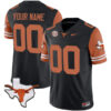 Custom Texas Longhorns Football Orange Sleeve Vapor F.U.S.E Limited Jersey - All Stitched
