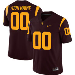 Alternative view of Custom USC Trojans Football Black Alternate Game Jersey - All Stitched