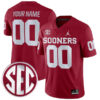 Custom Oklahoma Sooners Football Crimson Home Game Jersey - All Stitched