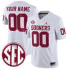 Custom Oklahoma Sooners Football White Away Game Jersey - All Stitched