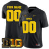 Custom Iowa Hawkeyes Football Black Alternate Game Jersey - All Stitched