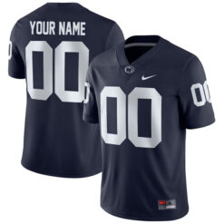 Alternative view of Custom Penn State Nittany Lions Football Navy Home Jersey - All Stitched