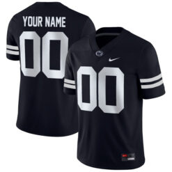 Alternative view of Custom Penn State Nittany Lions Football Black Alternate Jersey - All Stitched