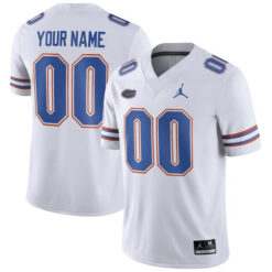 Alternative view of Custom Florida Gators Football White Away Jersey - All Stitched
