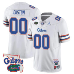 Alternative view of Custom Florida Gators Football White Vapor F.U.S.E Limited Jersey - All Stitched
