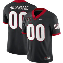 Custom Georgia Bulldogs Football Black Jersey - All Stitched