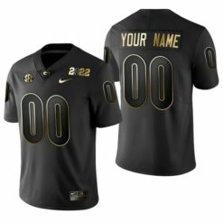 Custom Georgia Bulldogs Football Black Gold Jersey - All Stitched