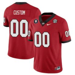 Custom Georgia Bulldogs Football Red Vapor F.U.S.E Limited Jersey - All Stitched