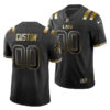 Custom LSU Tigers Football Black Gold Jersey - All Stitched