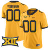 Custom West Virginia Mountaineers Football Gold Alternate Jersey - All Stitched