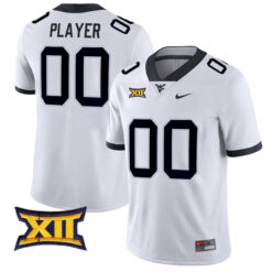 Custom West Virginia Mountaineers Football White Away Jersey - All Stitched