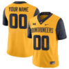 Custom West Virginia Mountaineers Football Gold Country Roads Jersey - All Stitched