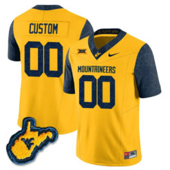 Custom West Virginia Mountaineers Football Gold Country Roads Vapor F.U.S.E Limited Jersey - All Stitched