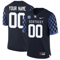 Custom Kentucky Wildcats Football Black Alternate Jersey - All Stitched