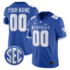 Custom Kentucky Wildcats Football Royal Blue Game Jersey - All Stitched