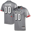 Custom Louisville Cardinals Football Grey Alternate Jersey - All Stitched