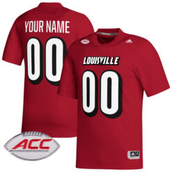 Custom Louisville Cardinals Football Red Jersey - All Stitched
